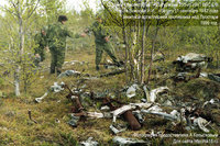 ЛаГГ-3-1999.jpg (249.14 КБ) 16226 просмотров Останки самолета ЛаГГ-3 штурмана 255-го ИАП ВВС СФ ст. л-та Воинова И.И., сбитого 11.09.1942 года зенитной артиллерией противника над Луостари.<br />Фото 1999 года